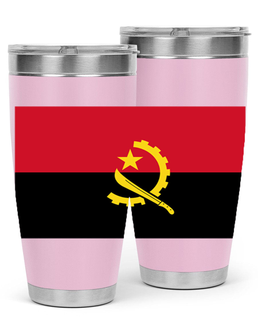 Angola 193# Tumbler showcasing double wall stainless steel design with vibrant printed flag.