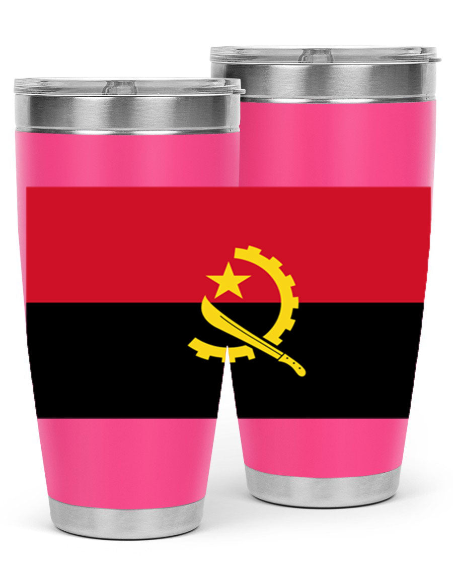 Angola 193# Tumbler showcasing double wall stainless steel design with vibrant printed flag.