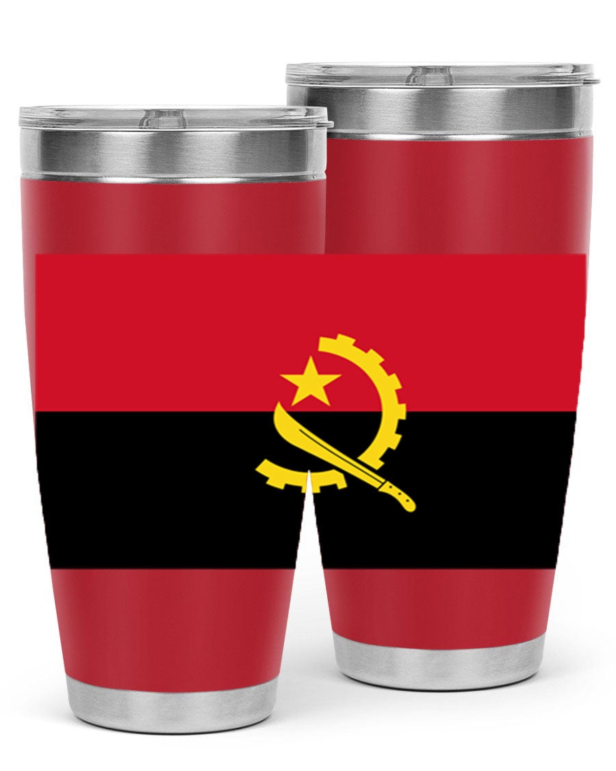 Angola 193# Tumbler showcasing double wall stainless steel design with vibrant printed flag.