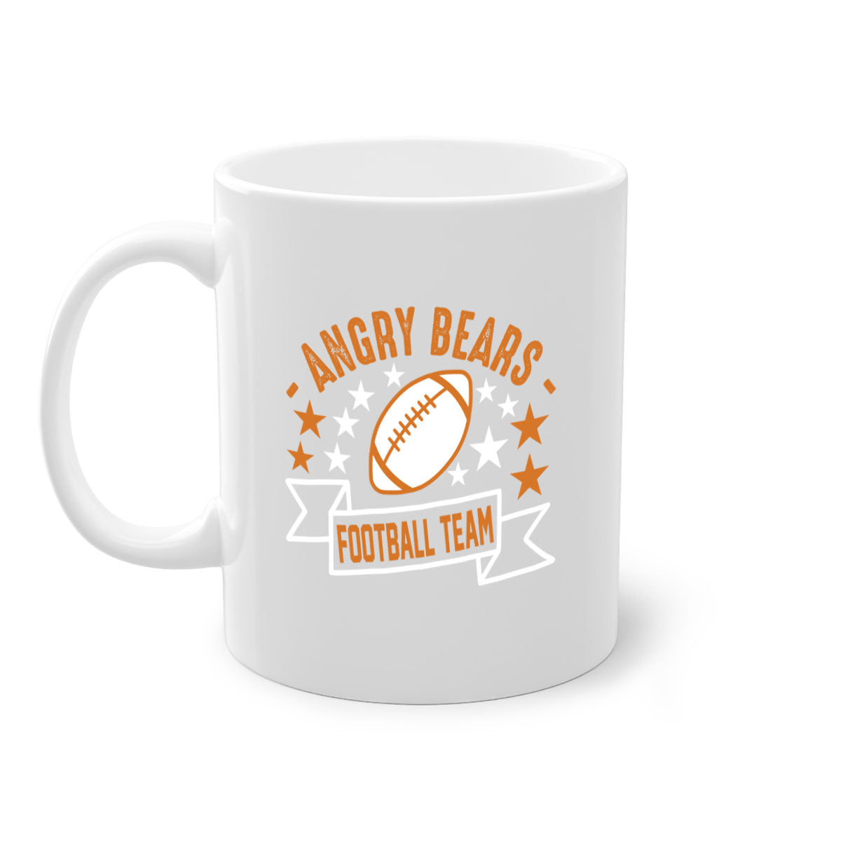 Angry Bears 1460# Mug featuring a glossy finish, colored handle, and interior, available in five vibrant colors.