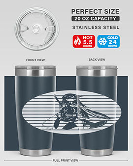 Anime art 196# tumbler featuring double wall vacuum stainless steel design with vibrant anime graphics.