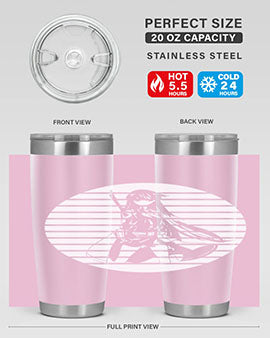 Anime art 196# tumbler featuring double wall vacuum stainless steel design with vibrant anime graphics.