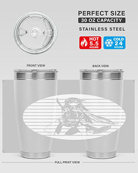 Anime art 196# tumbler featuring double wall vacuum stainless steel design with vibrant anime graphics.