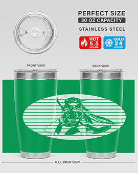 Anime art 196# tumbler featuring double wall vacuum stainless steel design with vibrant anime graphics.