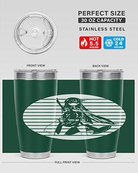 Anime art 196# tumbler featuring double wall vacuum stainless steel design with vibrant anime graphics.