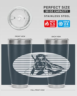 Anime art 196# tumbler featuring double wall vacuum stainless steel design with vibrant anime graphics.