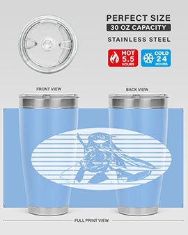 Anime art 196# tumbler featuring double wall vacuum stainless steel design with vibrant anime graphics.