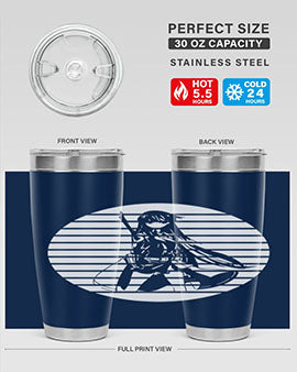 Anime art 196# tumbler featuring double wall vacuum stainless steel design with vibrant anime graphics.