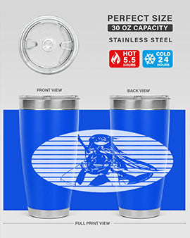 Anime art 196# tumbler featuring double wall vacuum stainless steel design with vibrant anime graphics.