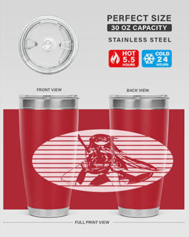 Anime art 196# tumbler featuring double wall vacuum stainless steel design with vibrant anime graphics.