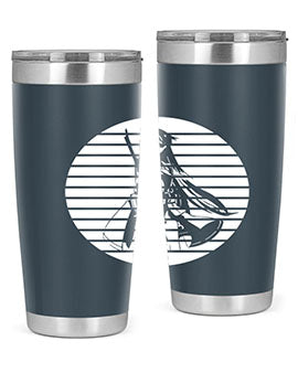Anime art 196# tumbler featuring double wall vacuum stainless steel design with vibrant anime graphics.