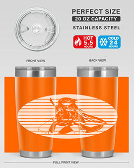 Anime art 196# tumbler featuring double wall vacuum stainless steel design with vibrant anime graphics.