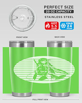 Anime art 196# tumbler featuring double wall vacuum stainless steel design with vibrant anime graphics.