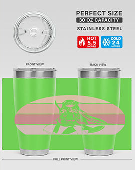 Anime art 197# tumbler featuring vibrant anime designs, double wall vacuum stainless steel construction, and a press-in drink-thru lid.