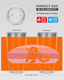 Anime art 197# tumbler featuring vibrant anime designs, double wall vacuum stainless steel construction, and a press-in drink-thru lid.