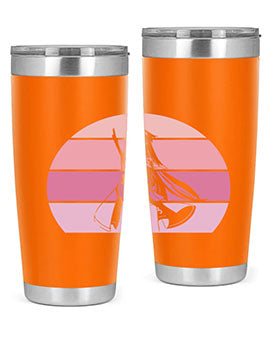 Anime art 197# tumbler featuring vibrant anime designs, double wall vacuum stainless steel construction, and a press-in drink-thru lid.
