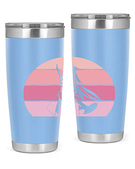 Anime art 197# tumbler featuring vibrant anime designs, double wall vacuum stainless steel construction, and a press-in drink-thru lid.