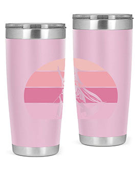 Anime art 197# tumbler featuring vibrant anime designs, double wall vacuum stainless steel construction, and a press-in drink-thru lid.