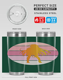 Anime art 200# Tumbler featuring vibrant anime designs, double wall vacuum stainless steel construction, and a drink-thru lid.