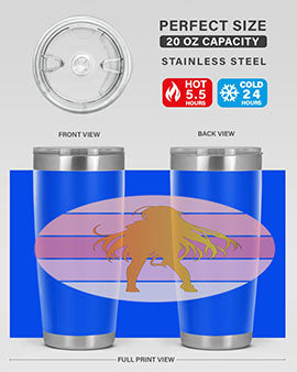 Anime art 200# Tumbler featuring vibrant anime designs, double wall vacuum stainless steel construction, and a drink-thru lid.