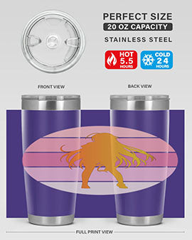 Anime art 200# Tumbler featuring vibrant anime designs, double wall vacuum stainless steel construction, and a drink-thru lid.