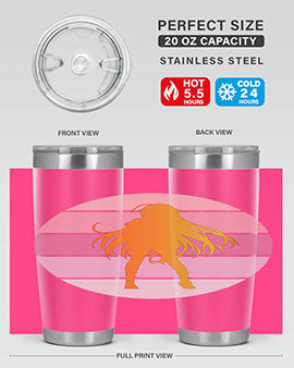 Anime art 200# Tumbler featuring vibrant anime designs, double wall vacuum stainless steel construction, and a drink-thru lid.