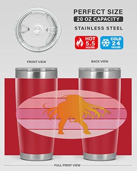 Anime art 200# Tumbler featuring vibrant anime designs, double wall vacuum stainless steel construction, and a drink-thru lid.