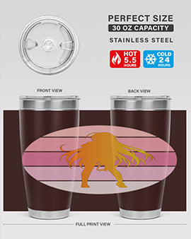Anime art 200# Tumbler featuring vibrant anime designs, double wall vacuum stainless steel construction, and a drink-thru lid.