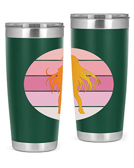 Anime art 200# Tumbler featuring vibrant anime designs, double wall vacuum stainless steel construction, and a drink-thru lid.