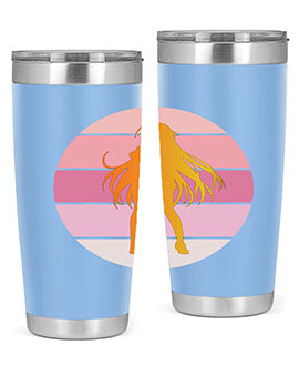 Anime art 200# Tumbler featuring vibrant anime designs, double wall vacuum stainless steel construction, and a drink-thru lid.