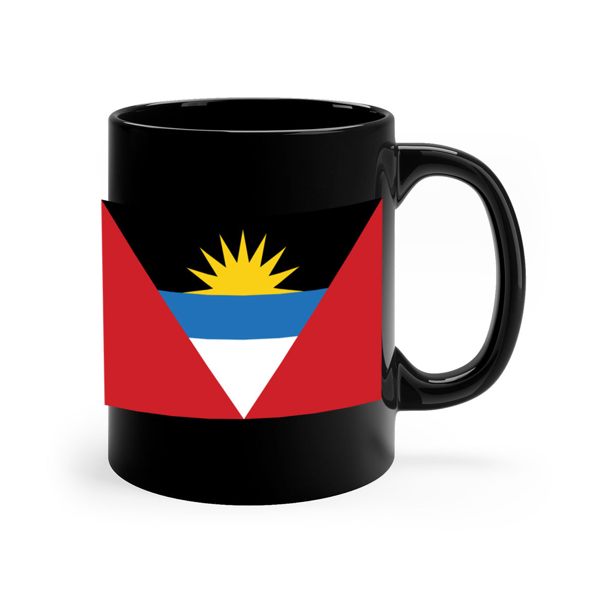 Antigua and Barbuda 192# Mug featuring a glossy finish, colored handle, and interior in vibrant colors.