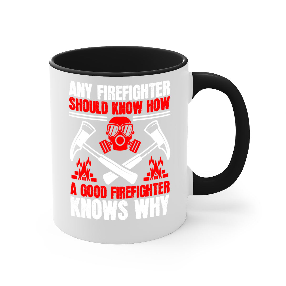 A stylish two-tone firefighter mug with a glossy finish, featuring a colored handle and interior, available in multiple colors.