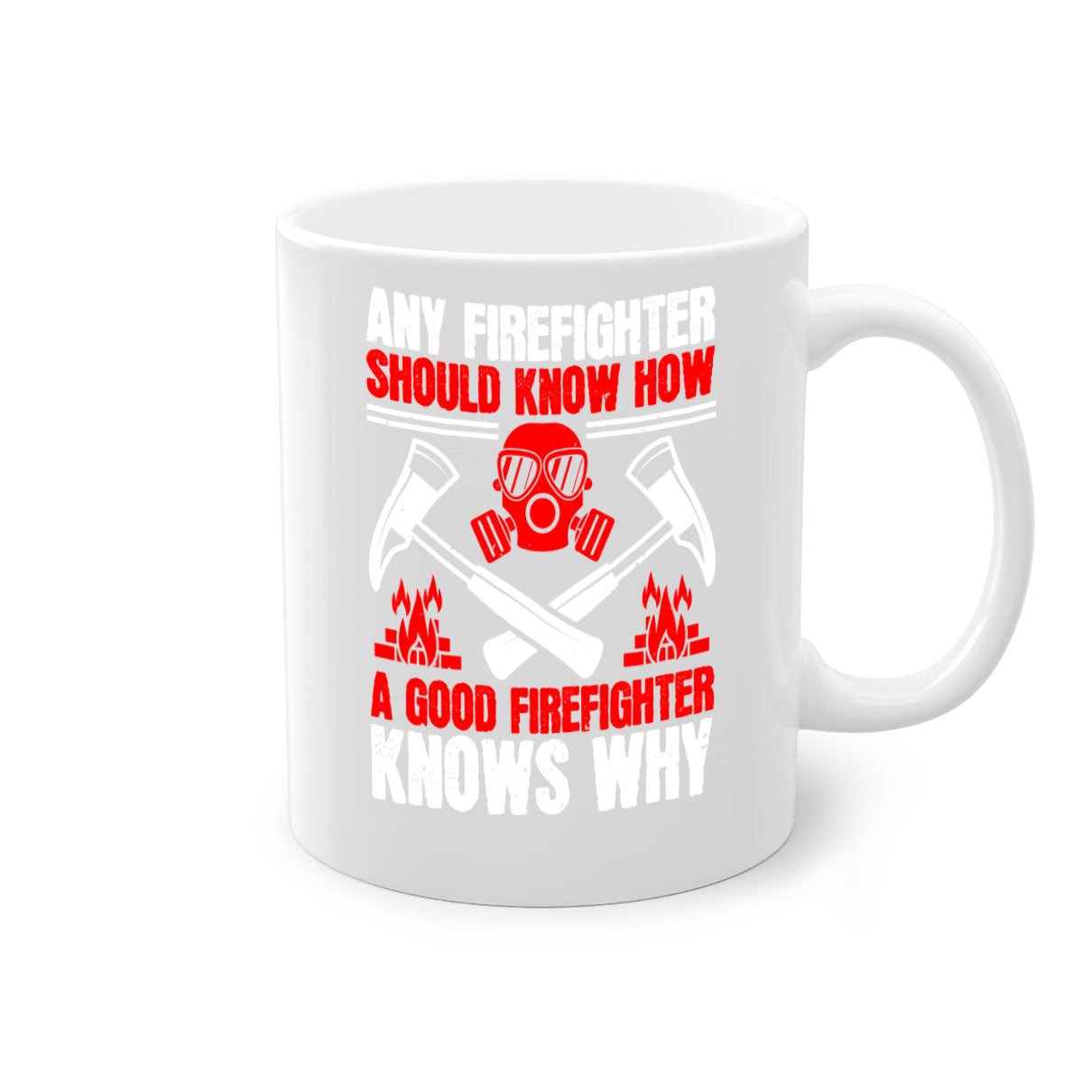 A stylish two-tone firefighter mug with a glossy finish, featuring a colored handle and interior, available in multiple colors.