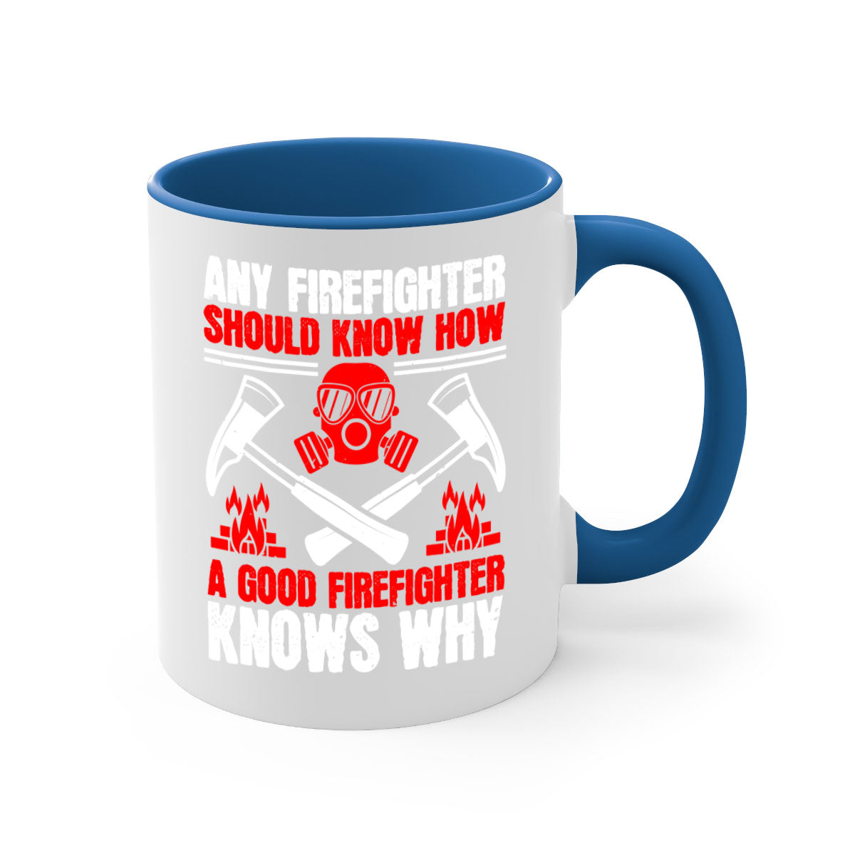 A stylish two-tone firefighter mug with a glossy finish, featuring a colored handle and interior, available in multiple colors.