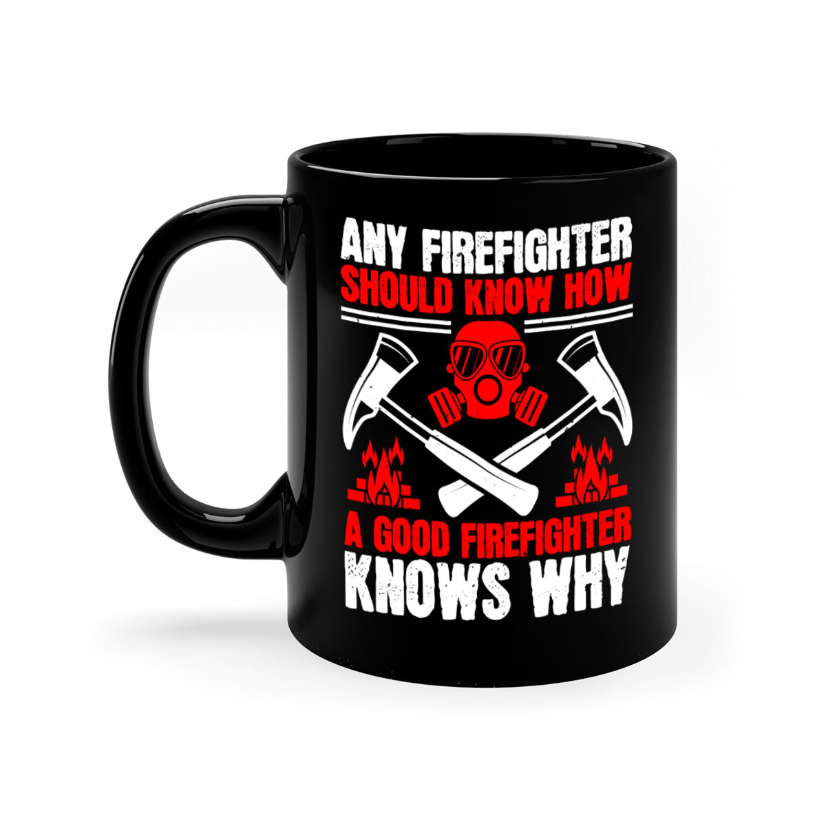 A stylish two-tone firefighter mug with a glossy finish, featuring a colored handle and interior, available in multiple colors.