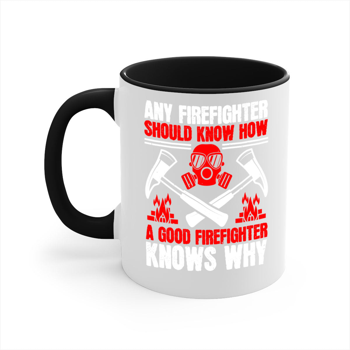 A stylish two-tone firefighter mug with a glossy finish, featuring a colored handle and interior, available in multiple colors.