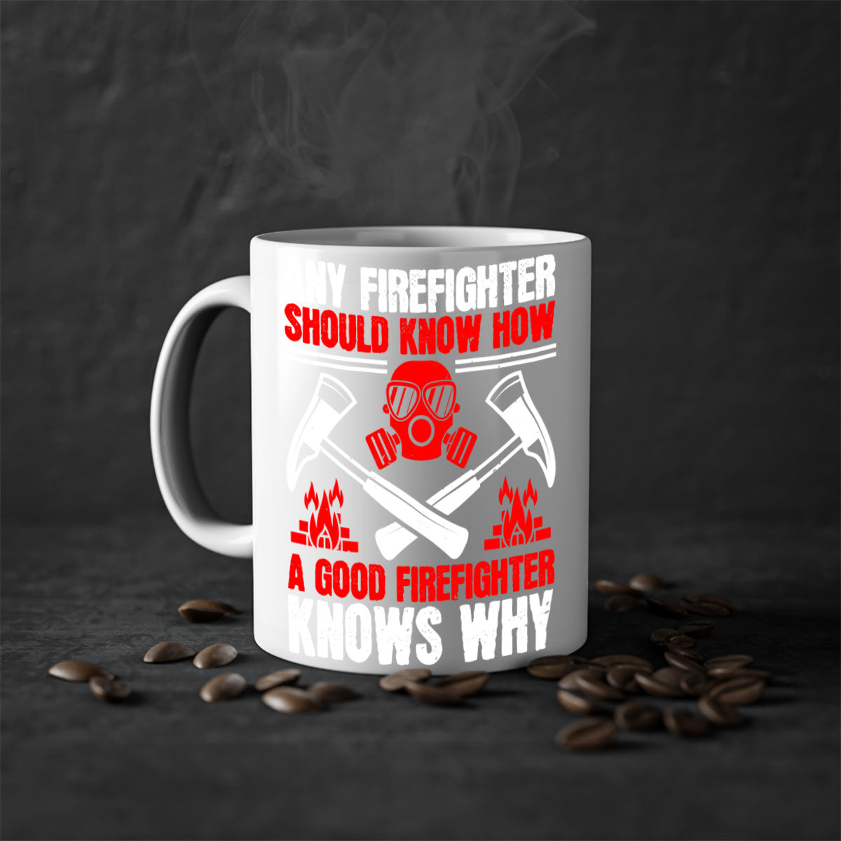 A stylish two-tone firefighter mug with a glossy finish, featuring a colored handle and interior, available in multiple colors.