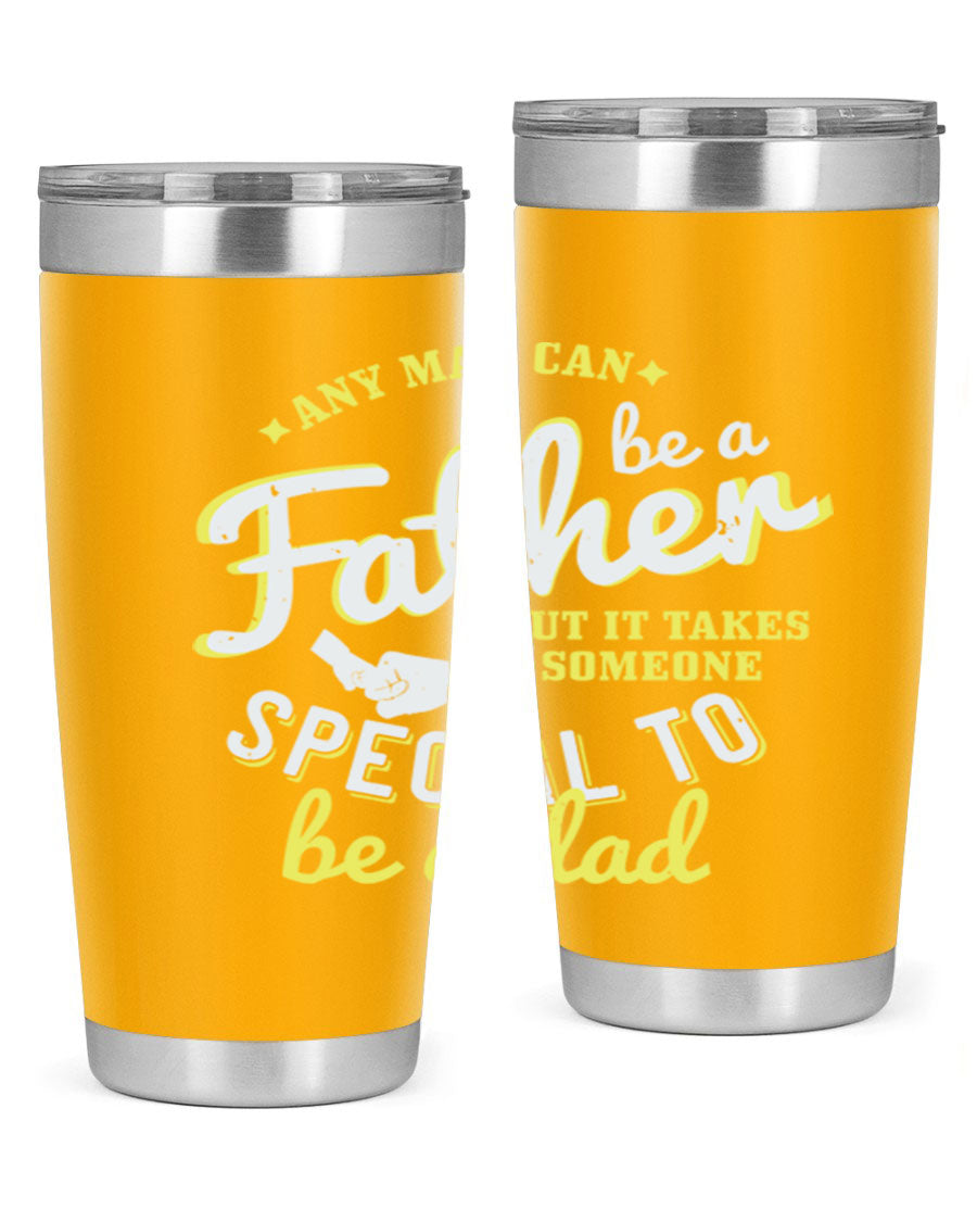 Any Man Can Be 257# Tumbler in stainless steel with a sleek design, perfect for hot and cold beverages.