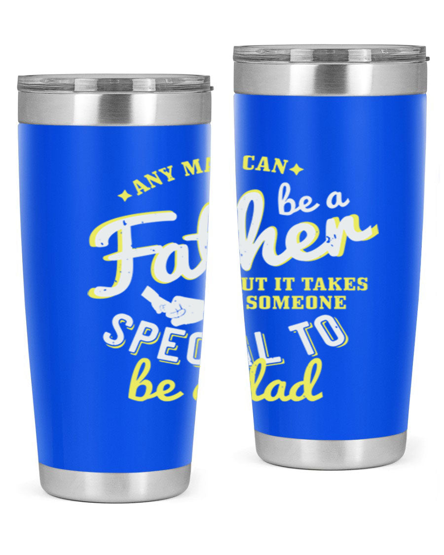 Any Man Can Be 257# Tumbler in stainless steel with a sleek design, perfect for hot and cold beverages.