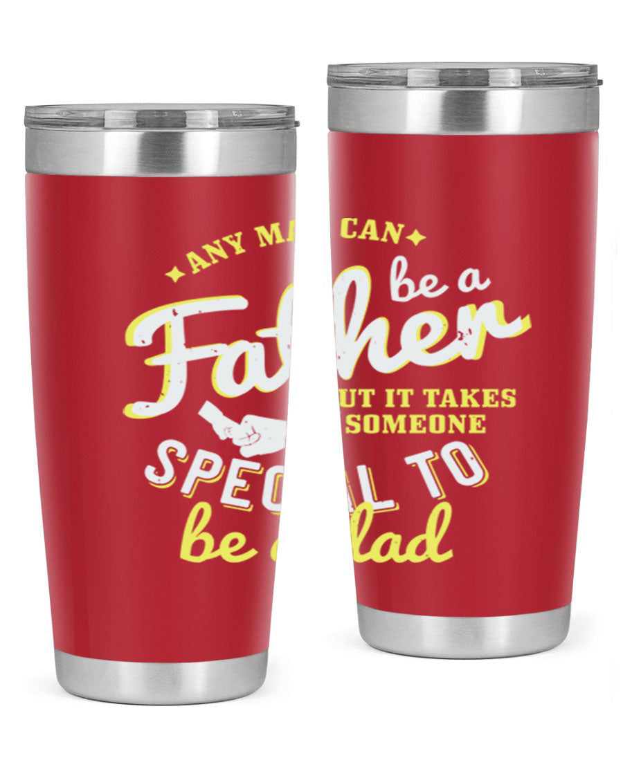 Any Man Can Be 257# Tumbler in stainless steel with a sleek design, perfect for hot and cold beverages.