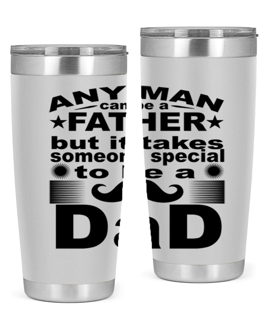 Any Man Father PNGA 238# Tumbler in stainless steel with a drink-thru lid, perfect for hot and cold beverages.