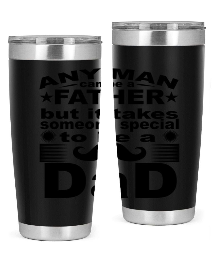 Any Man Father PNGA 238# Tumbler in stainless steel with a drink-thru lid, perfect for hot and cold beverages.