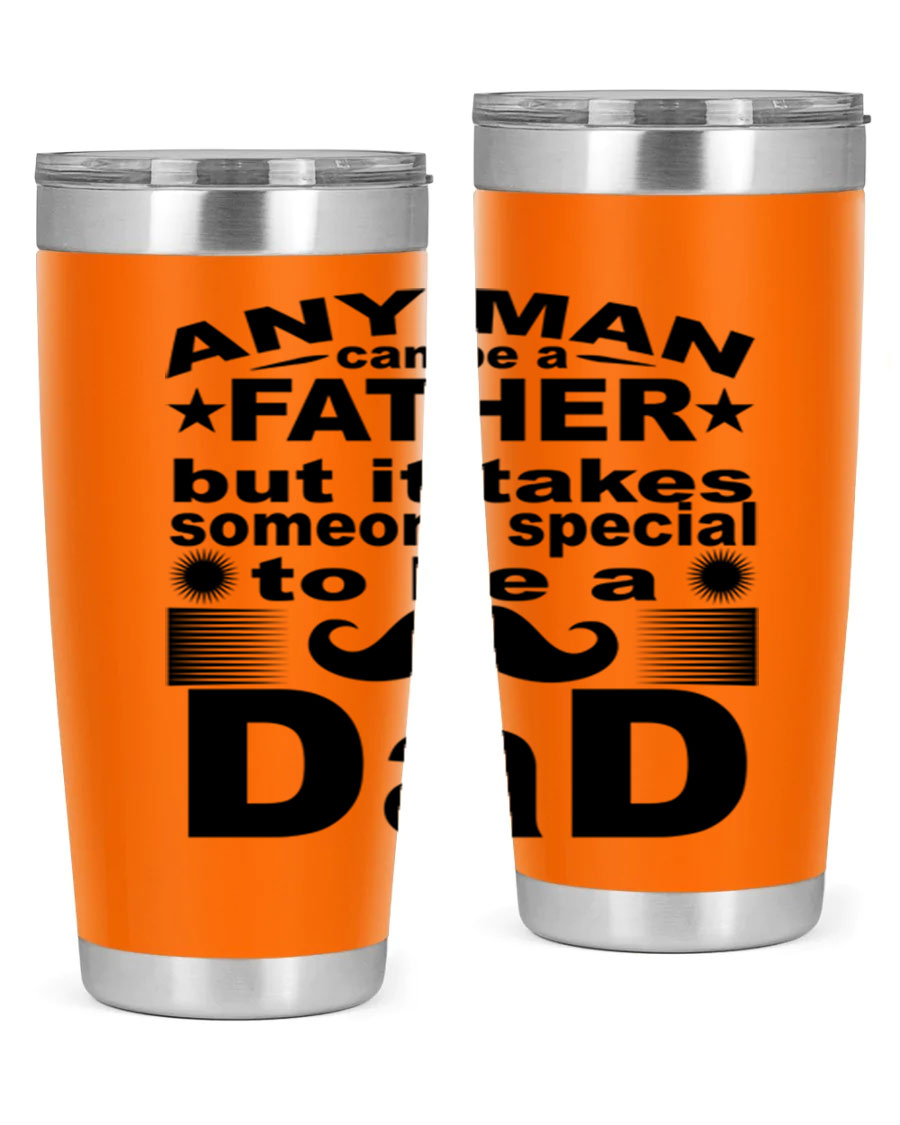 Any Man Father PNGA 238# Tumbler in stainless steel with a drink-thru lid, perfect for hot and cold beverages.