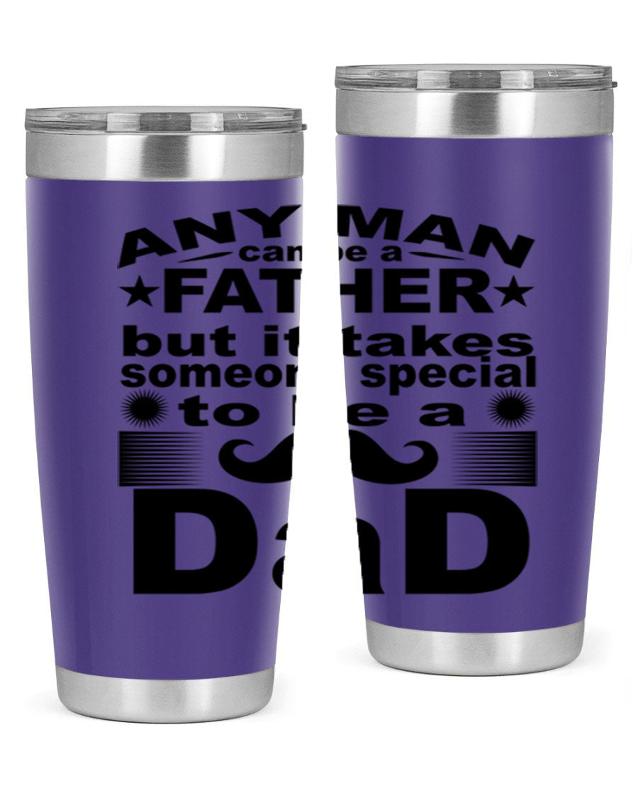 Any Man Father PNGA 238# Tumbler in stainless steel with a drink-thru lid, perfect for hot and cold beverages.