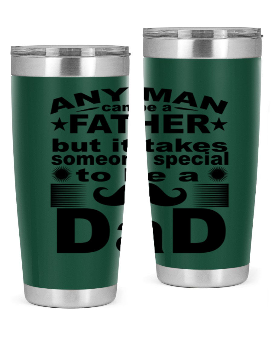 Any Man Father PNGA 238# Tumbler in stainless steel with a drink-thru lid, perfect for hot and cold beverages.