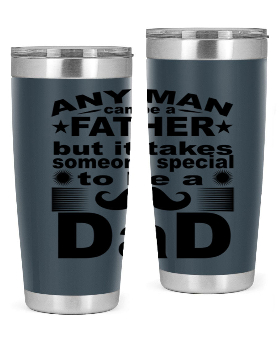 Any Man Father PNGA 238# Tumbler in stainless steel with a drink-thru lid, perfect for hot and cold beverages.