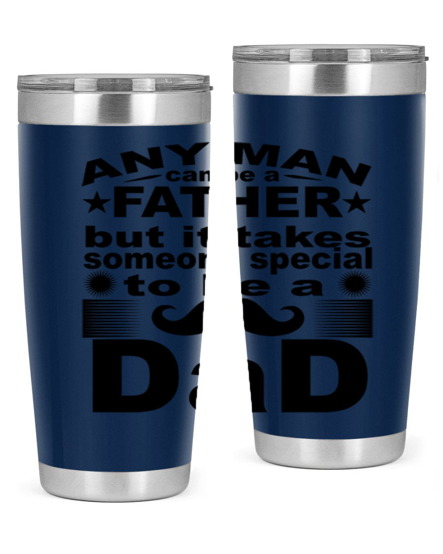 Any Man Father PNGA 238# Tumbler in stainless steel with a drink-thru lid, perfect for hot and cold beverages.