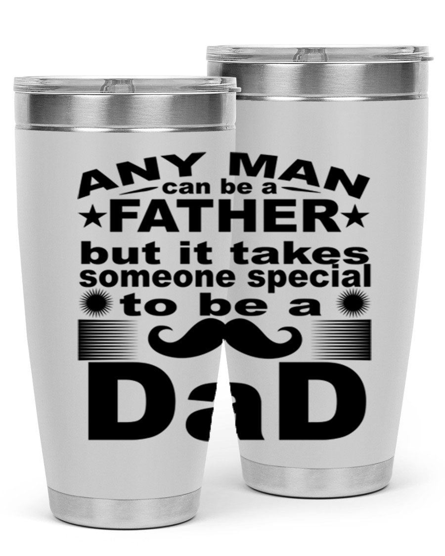 Any Man Father PNGA 238# Tumbler in stainless steel with a drink-thru lid, perfect for hot and cold beverages.