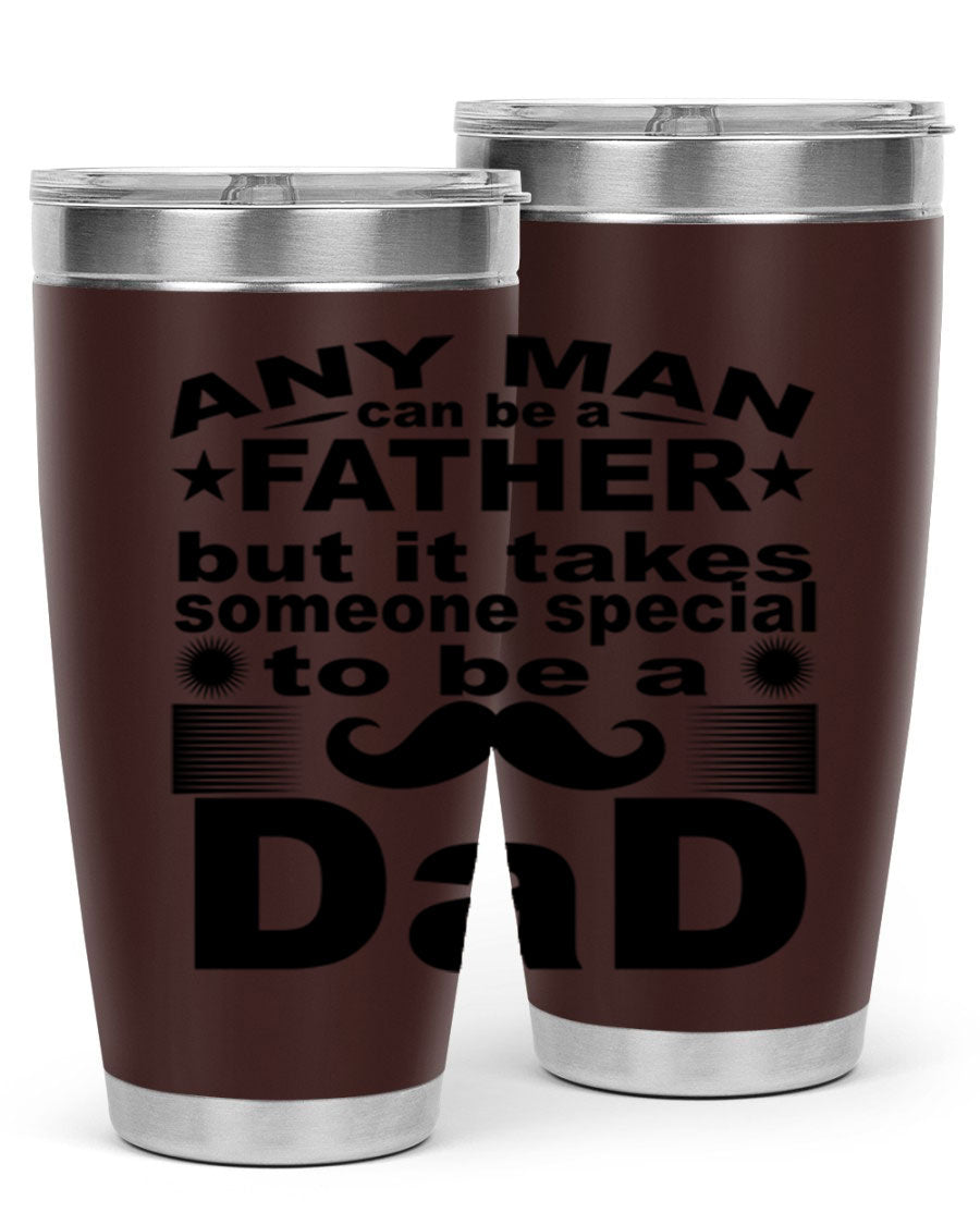 Any Man Father PNGA 238# Tumbler in stainless steel with a drink-thru lid, perfect for hot and cold beverages.