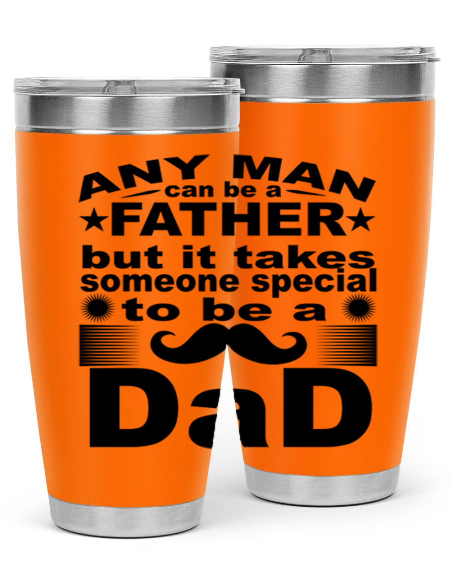 Any Man Father PNGA 238# Tumbler in stainless steel with a drink-thru lid, perfect for hot and cold beverages.
